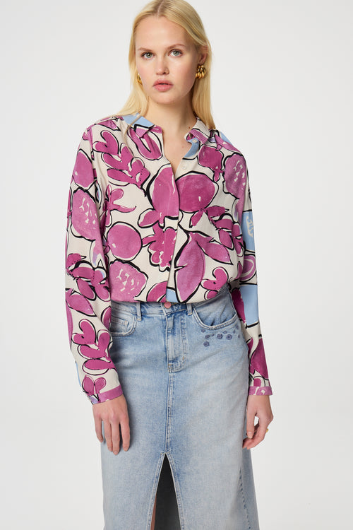 Sunrise Blouse | Warm White/Plum Part