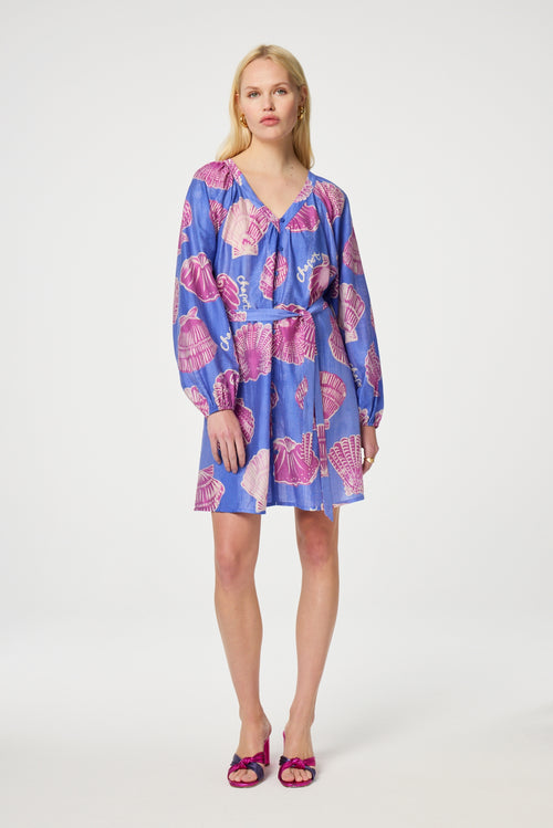 Annalie Short Dress | Greco Blue/Plum Part