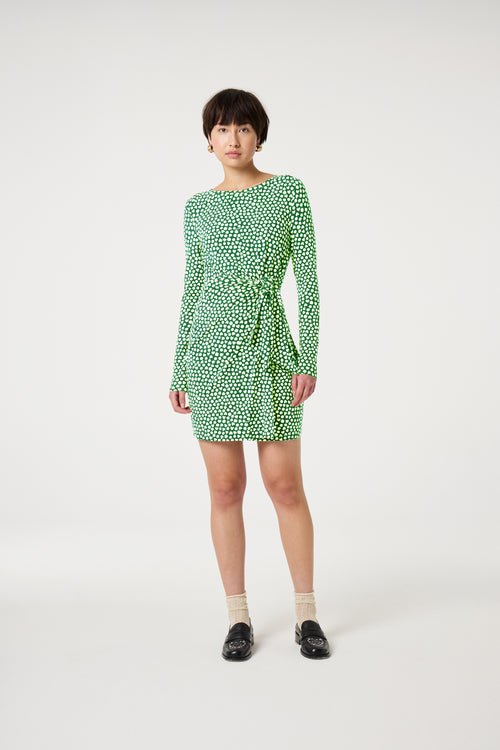 Lilo Short Dress | Green Apple/Warm Whi