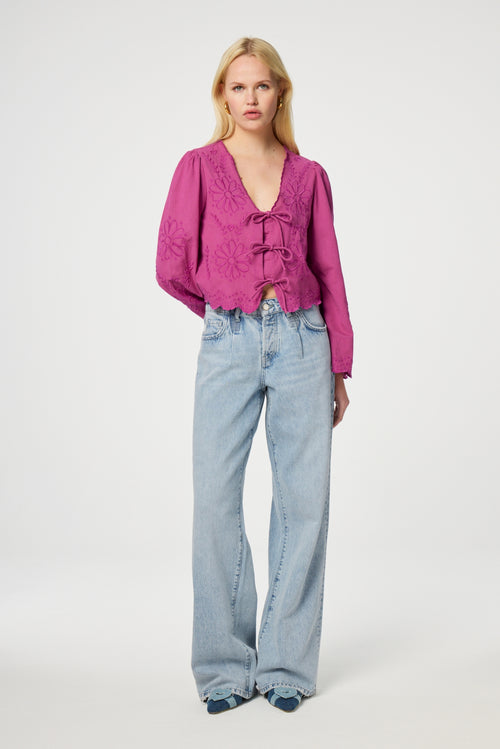 Lucy Wide Leg Jeans | Faded Light Blue