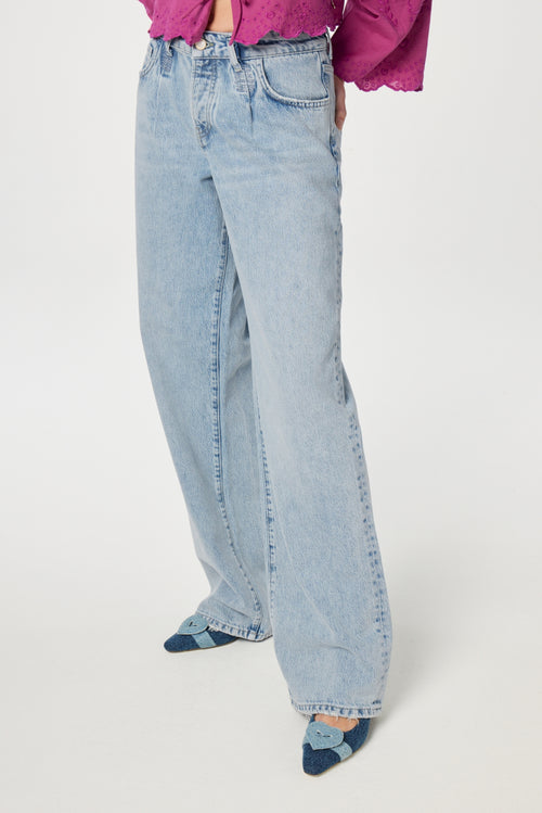 Lucy Wide Leg Jeans | Faded Light Blue