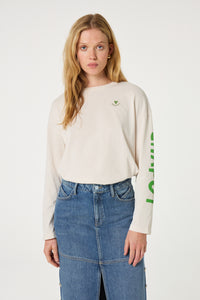 Phileine Long Sleeve T-Shirt | Cosy White/Green