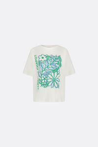 Fay Bloom T-shirt | Cream White/Green