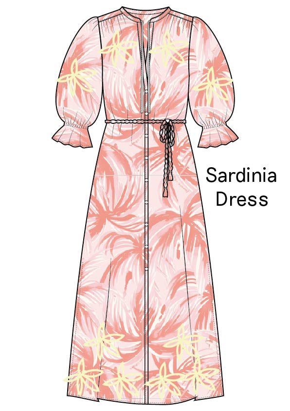 Sardinia Dress | Pink Grapefruit/Char